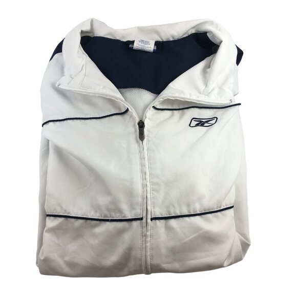 REEBOK WHITE AND NAVY WINDBREAKER JACKET MENS 2XL - Picture 3 of 4